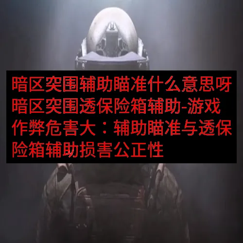 暗区突围辅助瞄准什么意思呀暗区突围透保险箱辅助-游戏作弊危害